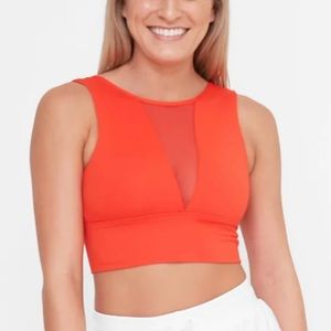 Senita Orange Mesh Sports Bra